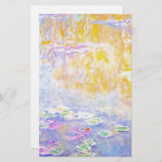 抽象芸術、モネ睡蓮7 便箋 (正面/裏面)