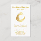 *~*抽象芸術·ヨガ·金ゴールド·ブラシ·霊気の禅定 名刺 (裏面)