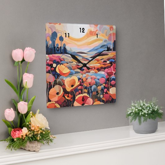 抽象芸術 ラウンド壁時計