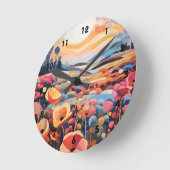 抽象芸術 ラウンド壁時計 (傾斜)