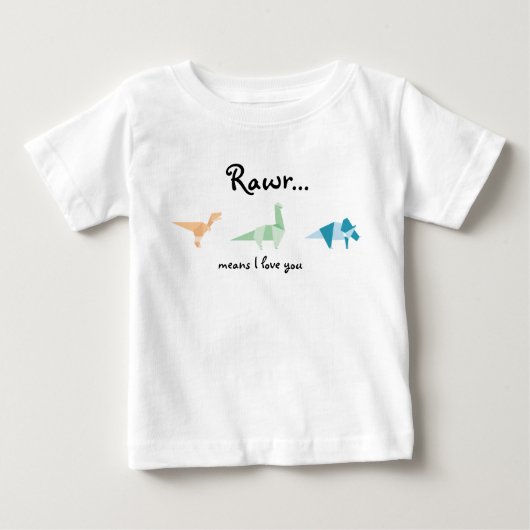 抽象芸術·ラワーは、私があなたを愛することわざ恐竜 ベビーTシャツ (正面)