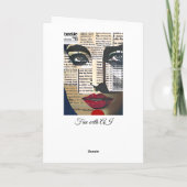 抽象芸術 |レディの顔デジタル文字アート シーズンカード (裏面)