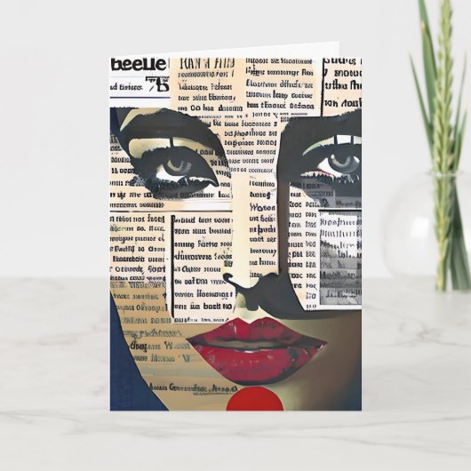 抽象芸術 |レディの顔デジタル文字アート シーズンカード (正面)