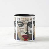 抽象芸術 |レディの顔デジタル文字アート マグカップ (中央)