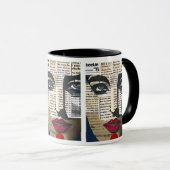 抽象芸術 |レディの顔デジタル文字アート マグカップ (正面右)