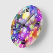 抽象芸術《写真》ぼけ味デザイン ラウンド壁時計 (傾斜)