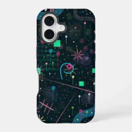抽象芸術：冬の空 iPhone 16ケース