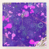 抽象芸術: 創造的な心 ガラスコースター (正面)