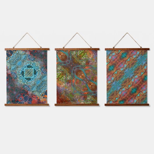 抽象芸術 吊り下げ型タペストリー (トリプル)