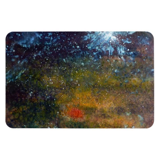 抽象芸術、夜の海。 マグネット (横)