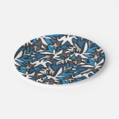 抽象芸術，幾何学的，パターン，黒と青の投げ ペーパープレート (アングル)