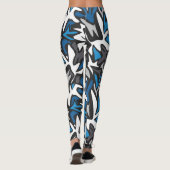 抽象芸術，幾何学的，パターン，黒と青の投げ レギンス (裏面)