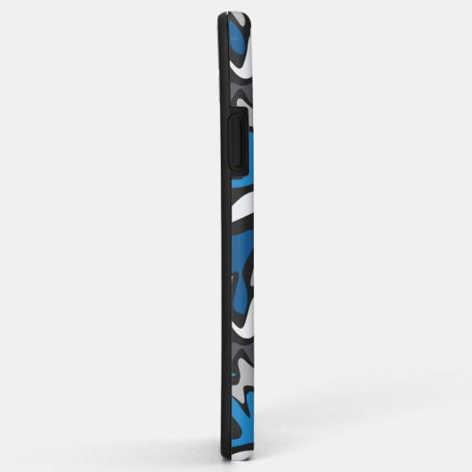 抽象芸術，幾何学的，パターン，黒と青の投げ Case-Mate iPhoneケース (裏面/右)