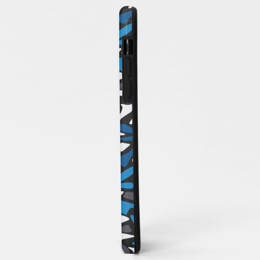 抽象芸術，幾何学的，パターン，黒と青の投げ Case-Mate iPhoneケース (裏面/左)