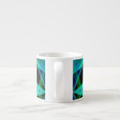 抽象芸術，幾何学的，緑，青，黒 エスプレッソカップ (裏面)