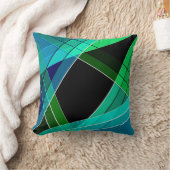 抽象芸術,幾何学的,緑,青,黒 クッション (ブランケット)