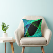 抽象芸術,幾何学的,緑,青,黒 クッション (椅子)