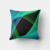 抽象芸術,幾何学的,緑,青,黒 クッション (裏面)