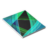 抽象芸術，幾何学的，緑，青，黒 ノートパッド (アングル)