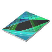 抽象芸術，幾何学的，緑，青，黒 ノートパッド (回転)