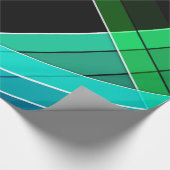 抽象芸術，幾何学的，緑，青，黒 ラッピングペーパー (角)