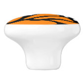 抽象芸術(昆虫)オオカバマダラ、モナークバタフライウィングオレンジ白黒 セラミックノブ (側面)