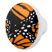 抽象芸術(昆虫)オオカバマダラ、モナークバタフライウィングオレンジ白黒 セラミックノブ (右)