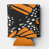 抽象芸術（昆虫）オオカバマダラ、モナークバタフライウィングデザイン 缶クーラー (裏面)