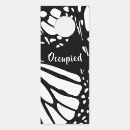 抽象芸術（昆虫）オオカバマダラ、モナークバタフライウィング – 占有/空 ドアノブサイン