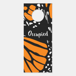 抽象芸術（昆虫）オオカバマダラ、モナークバタフライウィング – 占有/空 ドアノブサイン