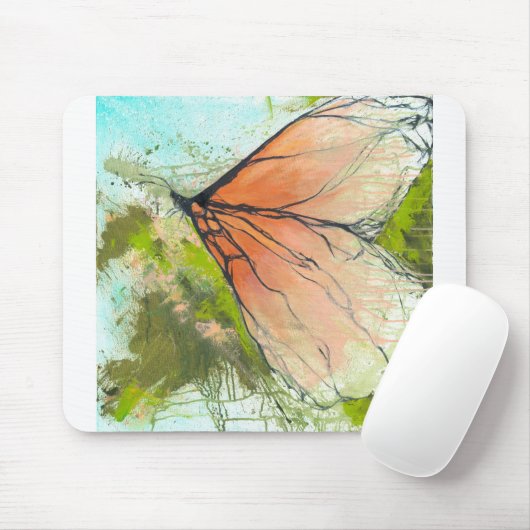 抽象芸術(昆虫)オオカバマダラ、モナークバタフライ – ポスター マウスパッド (マウス)