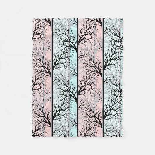 抽象芸術、木 フリースブランケット (正面)