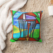 抽象芸術 – 森のキャビン クッション (ブランケット)