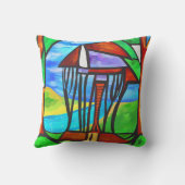 抽象芸術 – 森のキャビン クッション (裏面)