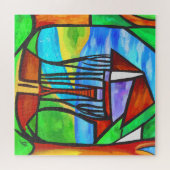 抽象芸術 – 森のキャビン ジグソーパズル (横)