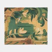 抽象芸術:植物園 フリースブランケット (正面(横))
