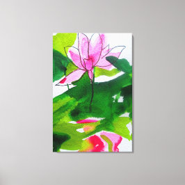 抽象芸術《植物》スイレン水絵画色 キャンバスプリント