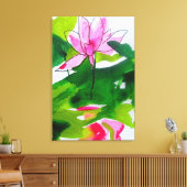 抽象芸術《植物》スイレン水絵画色 キャンバスプリント (インサイチュ (リビング))