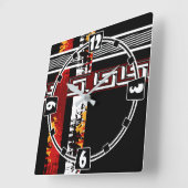 抽象芸術、民族、クリエイティブ スクエア壁時計 (傾斜)