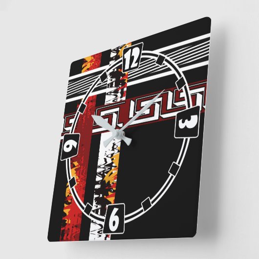 抽象芸術、民族、クリエイティブ スクエア壁時計 (傾斜)