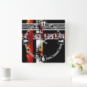 抽象芸術、民族、クリエイティブ スクエア壁時計 (ホーム)