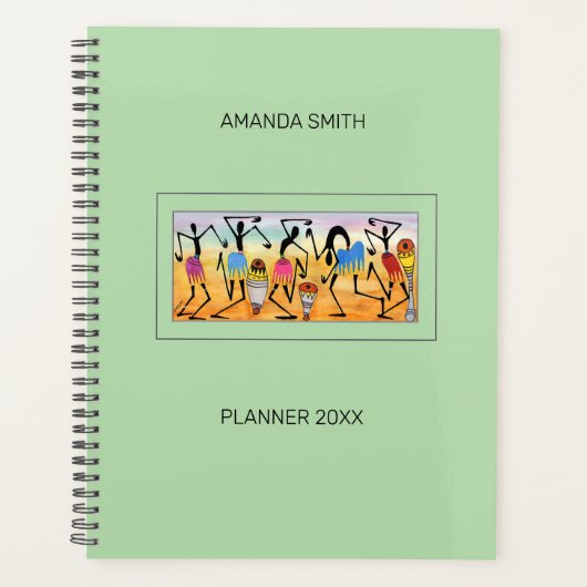 抽象芸術、水彩ブレイク素晴らしダンスリズム プランナー手帳 (正面)