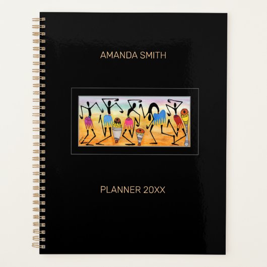 抽象芸術、水彩ブレイク素晴らしダンスリズム プランナー手帳 (正面)