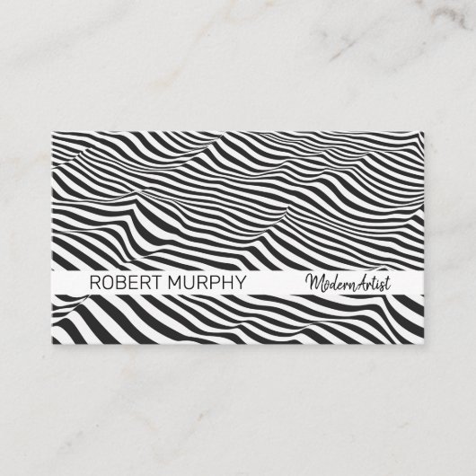 抽象芸術 |波ストライプ線 名刺 (正面)