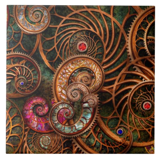 抽象芸術-海の驚異 タイル (正面)