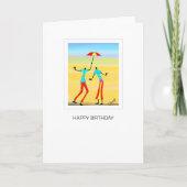 抽象芸術、熱帯夏誕生日 カード (正面)