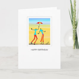 抽象芸術、熱帯夏誕生日 カード