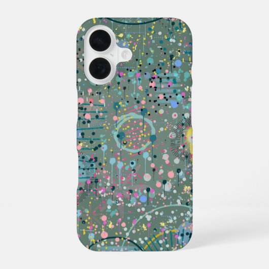抽象芸術:牧草地を通して  iPhone 16ケース (裏面)