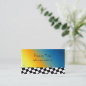 抽象芸術(白黒市松模様に縁ど) 名刺 (スタンド正面)