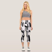 抽象芸術（白黒） カプリレギンス (正面)